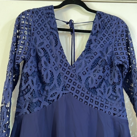 Tularosa Revolve Skylar Lace V Neck Mini Dress Blue Small - Picture 4 of 10
